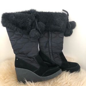 Starla Black Fuzzy Boots, 9